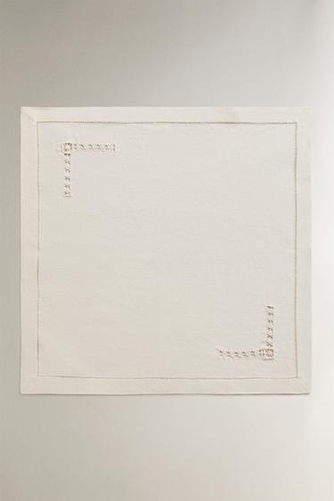 LOT DE SERVIETTES DE TABLE EN LIN AVEC JOUR ÉCHELLE (LOT DE 2) - Écru de Zara - Image 1
