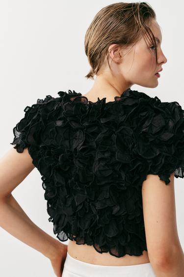 TEXTURED KNIT TOP - Black by Zara - Image 4
