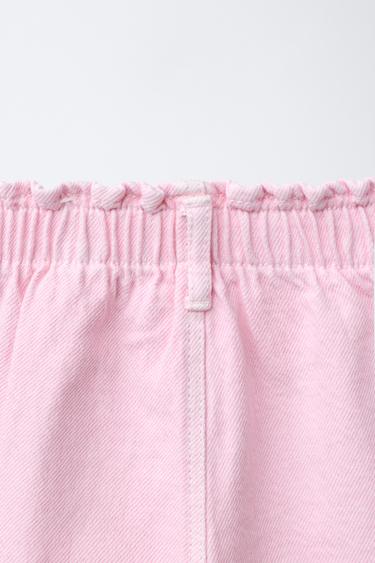 PANTALON SERGÉ BAGGY À POCHES CŒURS - Rose de Zara - Image 3