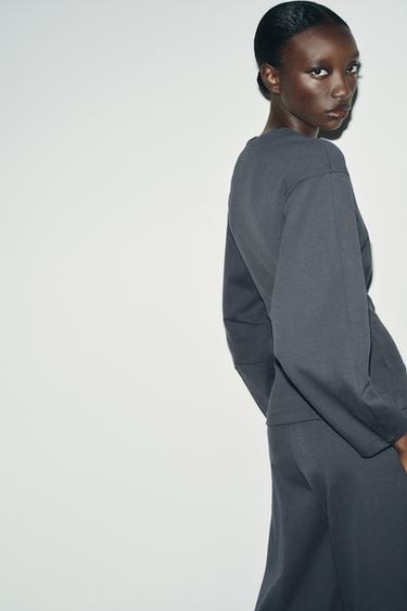 TOP INTERLOCK À PINCES - Gris foncé de Zara - Image 3