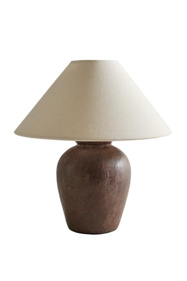 SMALL TABLE LAMP WITH CERAMIC BASE - Brown by Zara