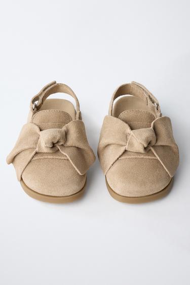 SABOTS AVEC NOEUD EN CUIR - Marron sable de Zara - Image 3