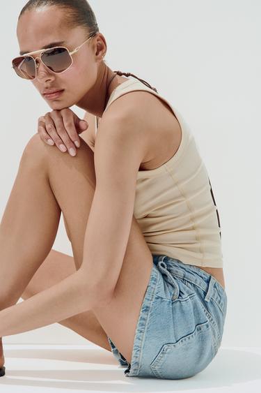 SHORT CHINO EN JEAN TRF - Bleu de Zara - Image 3