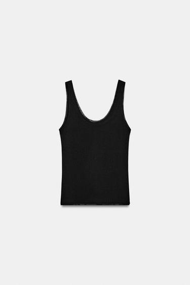 CONTRAST STRAP TOP - Black by Zara - Image 4
