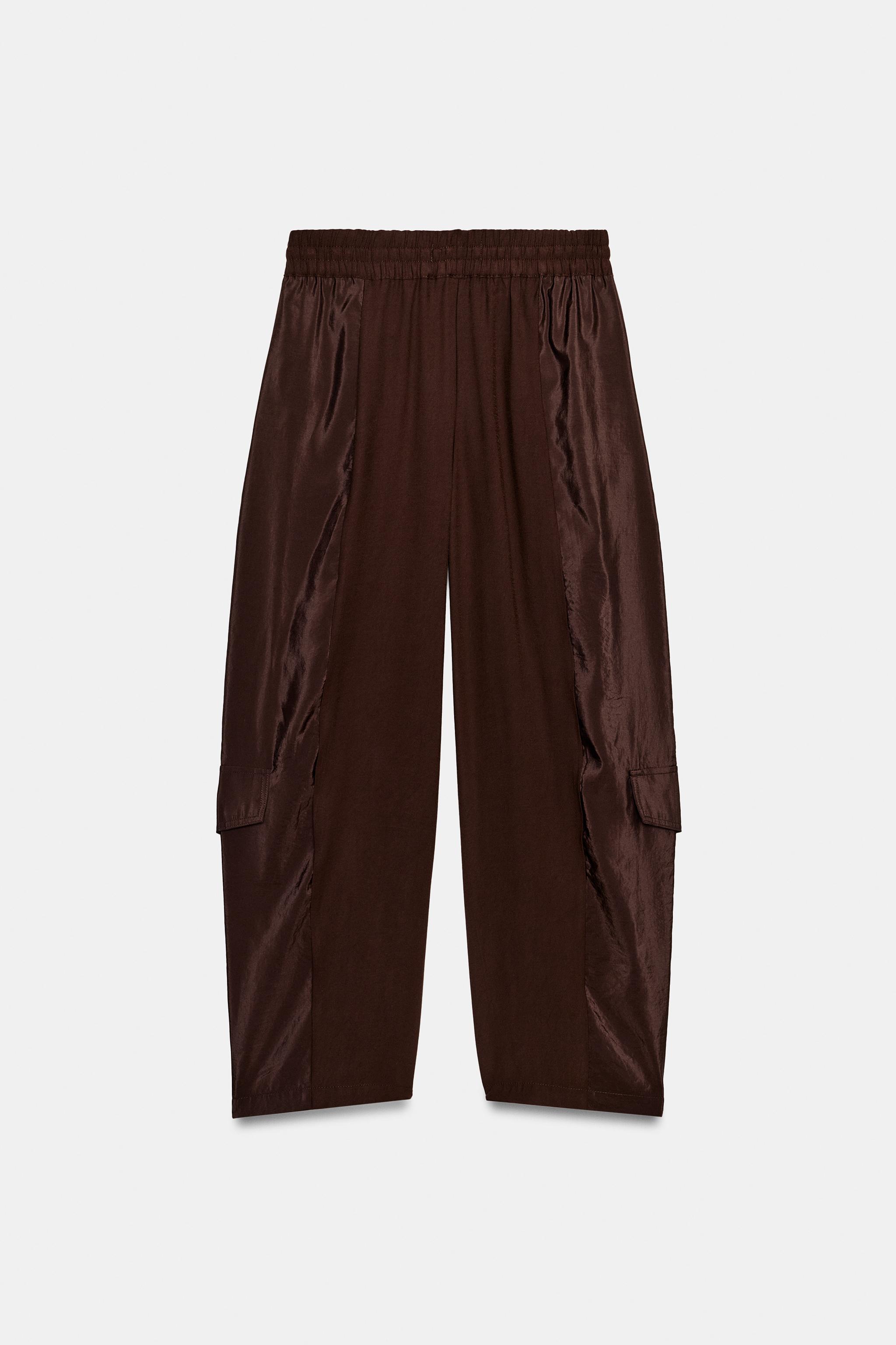 CONTRAST BARREL TROUSERS