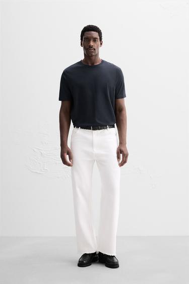CAMISETA MEDIUM WEIGHT BÁSICA - Marino de Zara - Imagen 0
