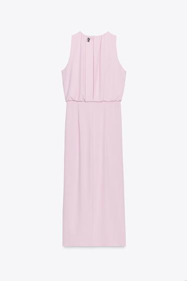 GATHERED WAIST MIDI DRESS - Pink by Zara - Image 4