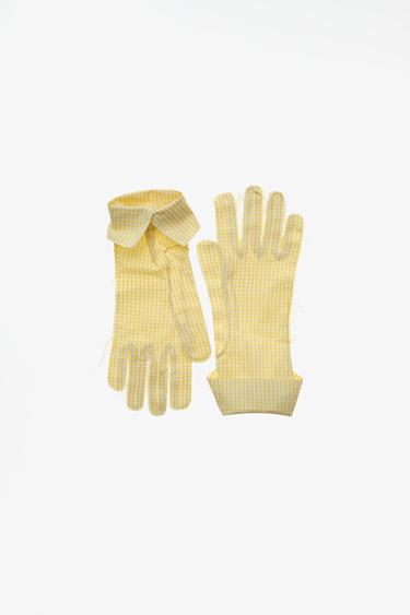 LIMITED EDITION GINGHAM GLOVES — Yellow 1