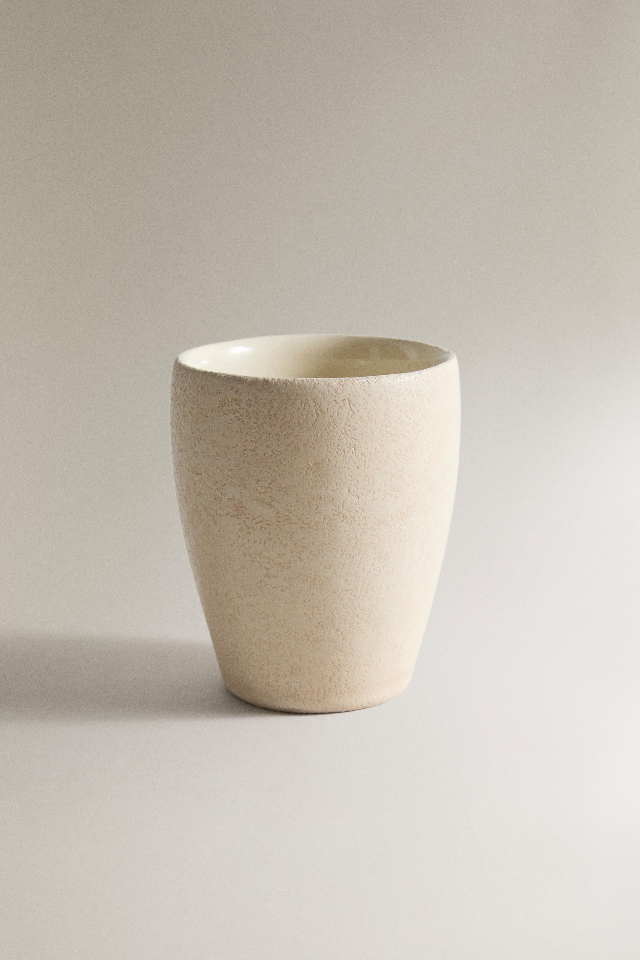 EARTH-TONE CERAMIC TOOTHBRUSH TUMBLER — Gray