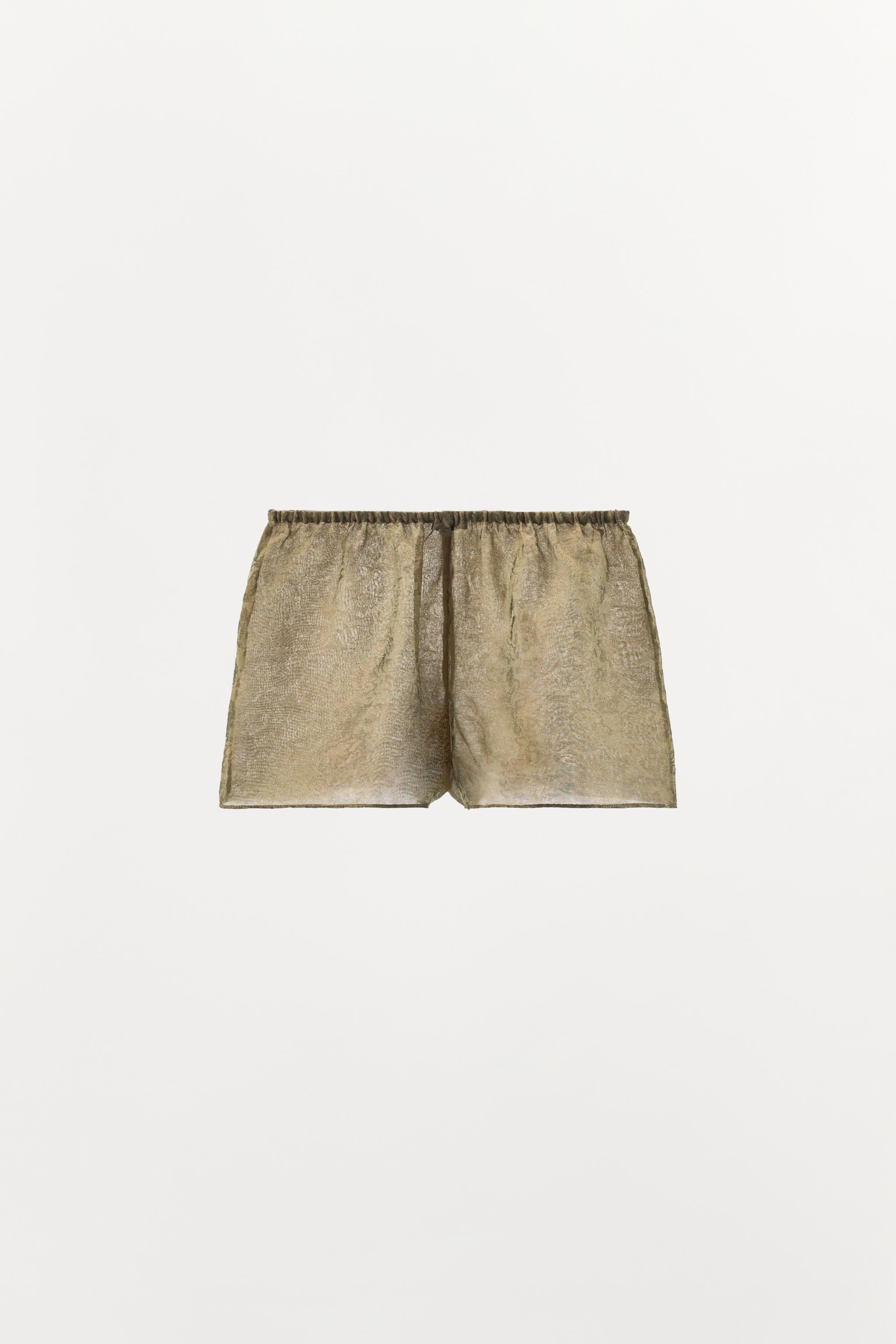Женские шорты Zara CUPRO BLEND JACQUARD SHORTS — фото 7