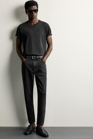 SLIM FIT CROPPED JEANS - Black by Zara