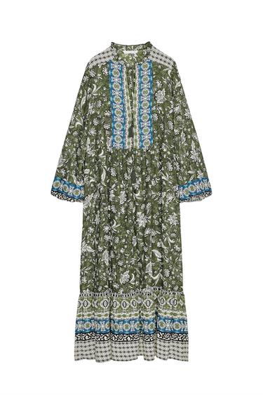 PRINTED MIDI DRESS