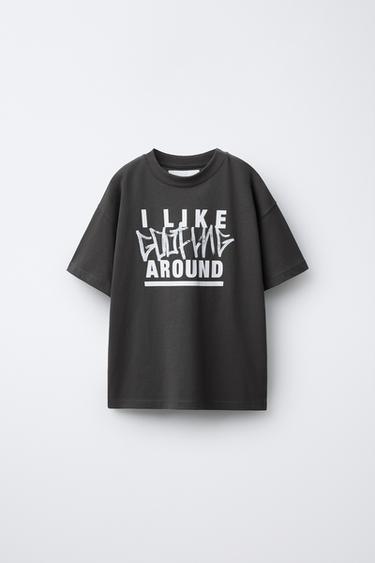 GRAFFITI PRINT T-SHIRT - Dark anthracite by Zara