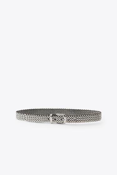 CINTURÓN PIEL 100% HEBILLA ORGÁNICA - Marrón de Zara