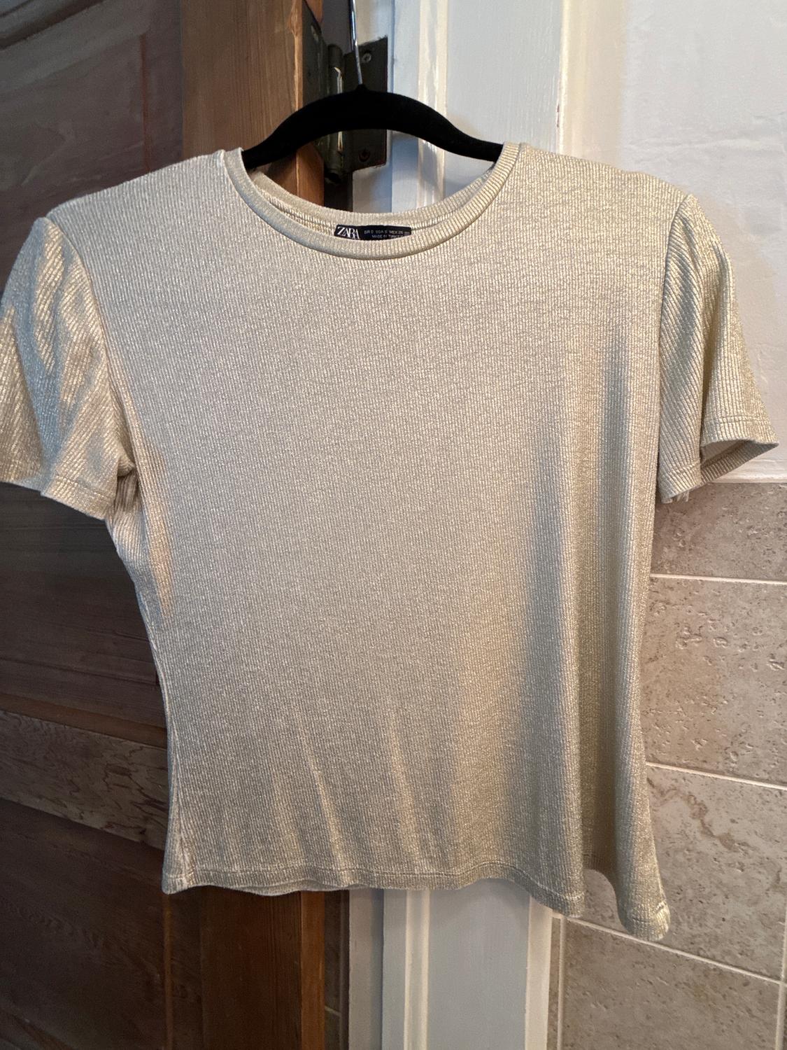 GOLD METALLIC CREWNECK TOP - Image 7
