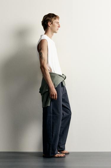 T-SHIRT DÉBARDEUR À COL ASSORTI - Blanc de Zara - Image 3