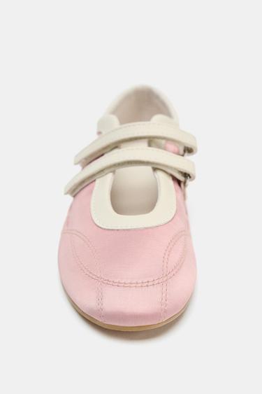 BALLERINES SURPIQÛRES EFFET SATINÉ - Rose de Zara - Image 4