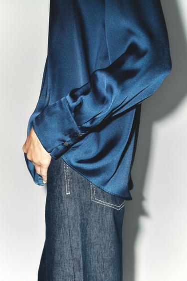 SATIN SHIRT - Blue by Zara