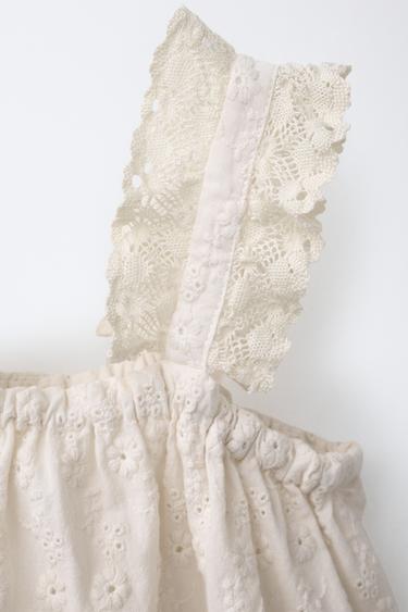 EMBROIDERED TOP - Ecru by Zara - Image 2