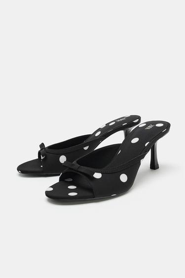 SANDALES IMPRIMÉES À NŒUD - Noir de Zara - Image 2