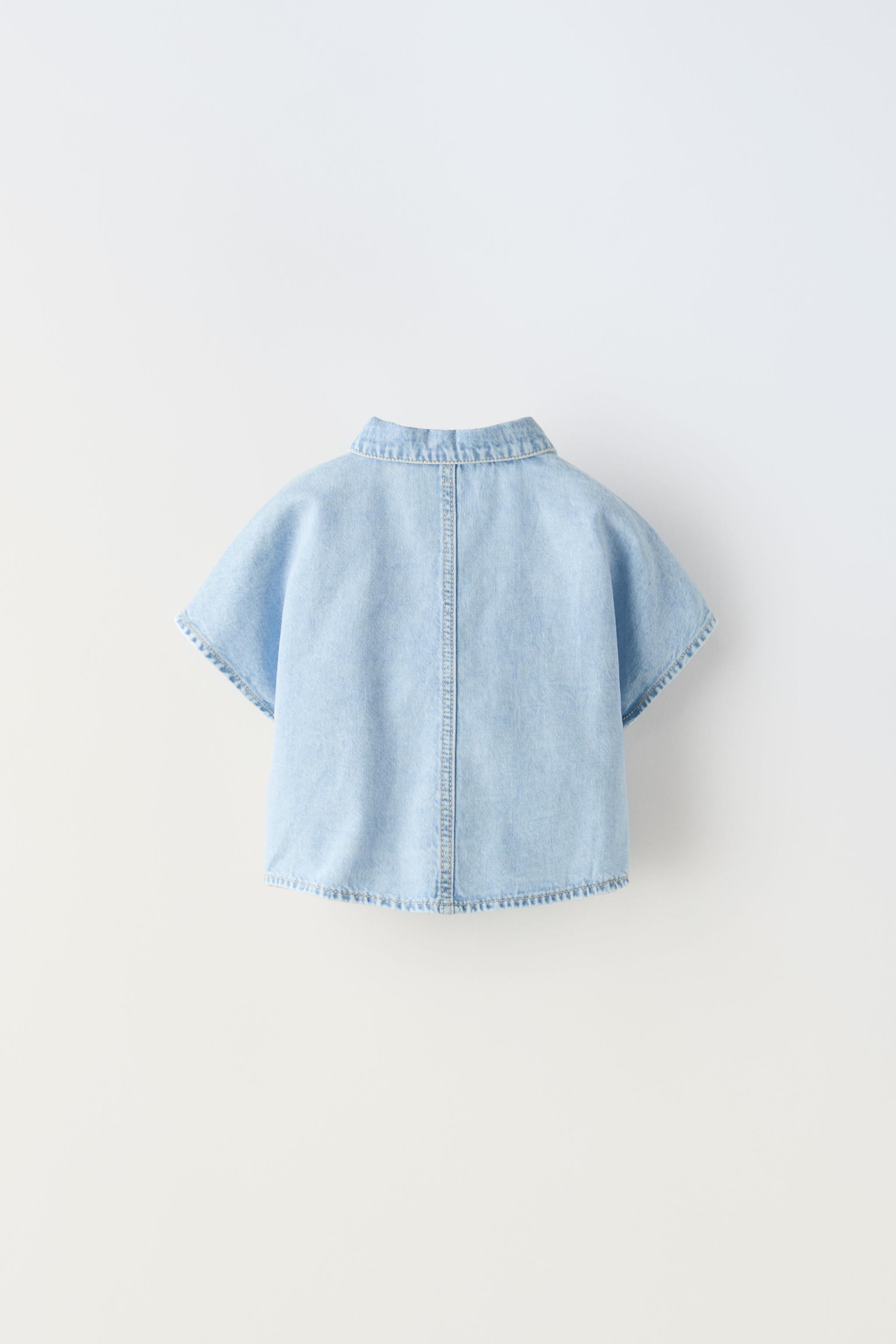 KNOTTED DENIM SHIRT