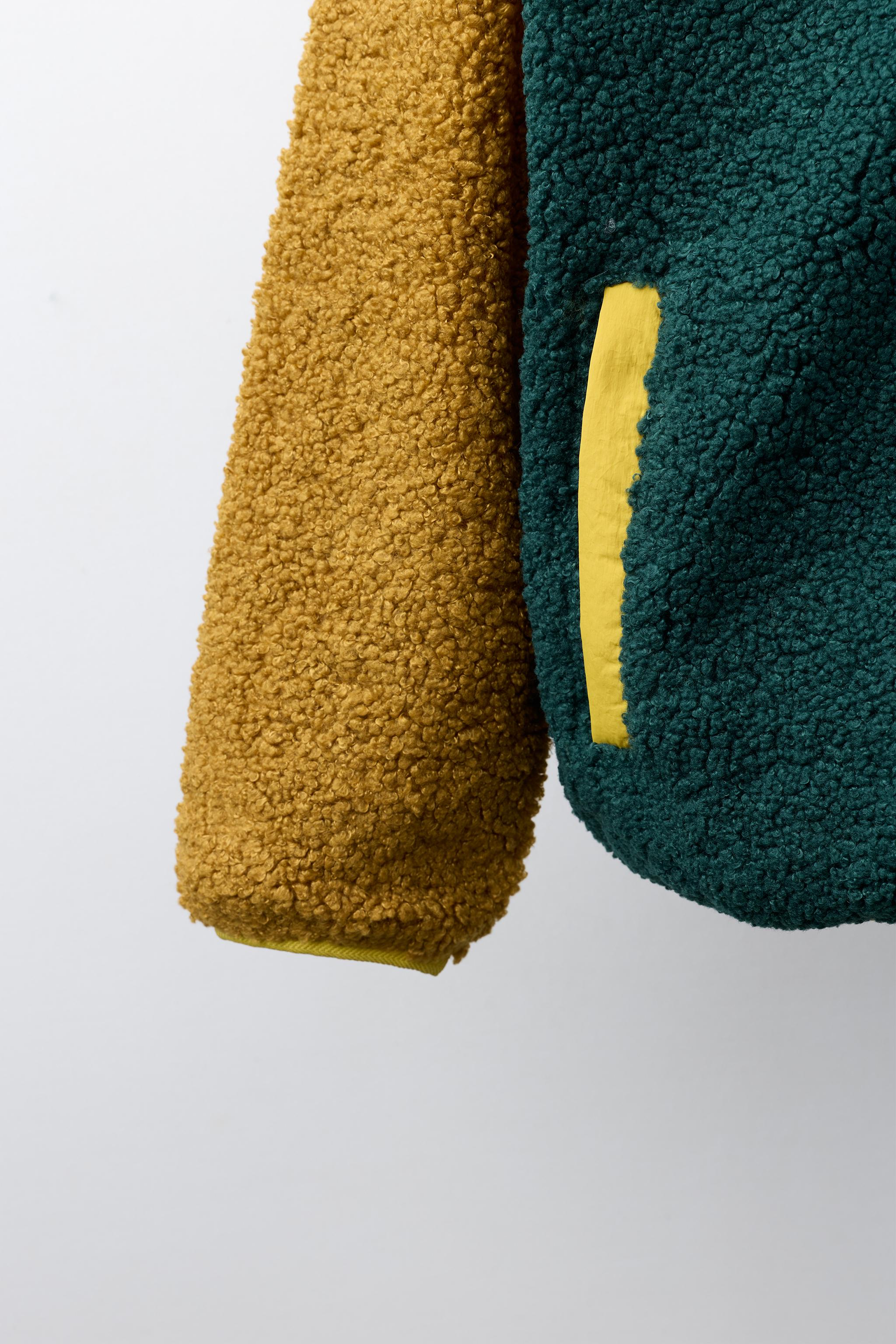 BLOUSON EFFET MOUTON COLORBLOCK