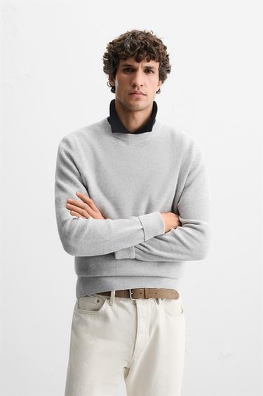 PULL BÁSICO STRUCTURÉ - Gris chiné de Zara