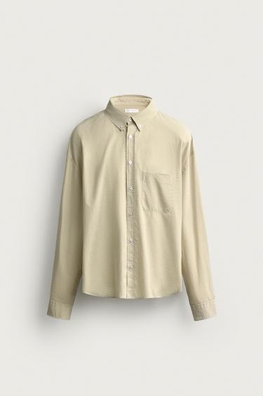 Zara RELAXED FIT PLAID SHIRT - Golden