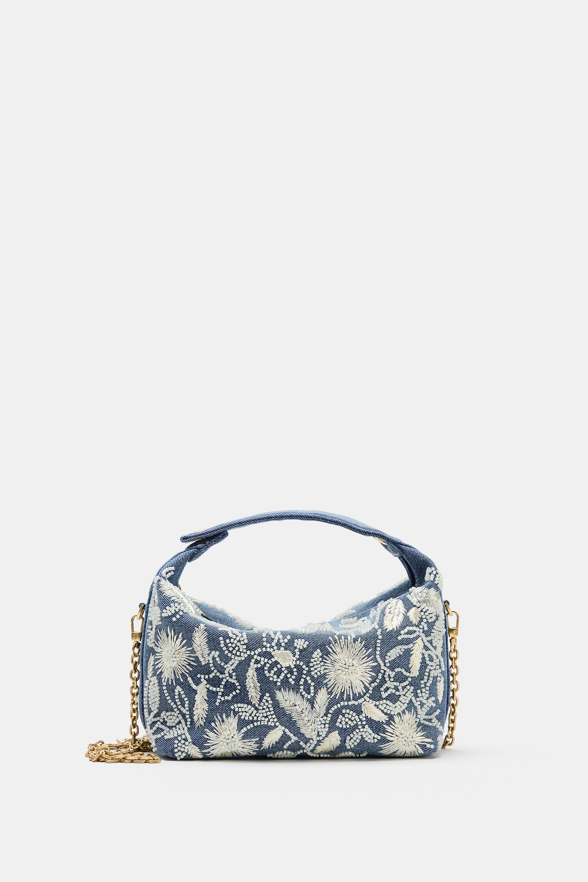 デニムビーズ ハンドバッグ - デニムブルー | ZARA Japan / 日本