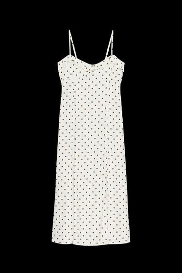 MIDI-KLEID MIT TUPFENMUSTER - Cremefarben / Braun von Zara - Bild 0