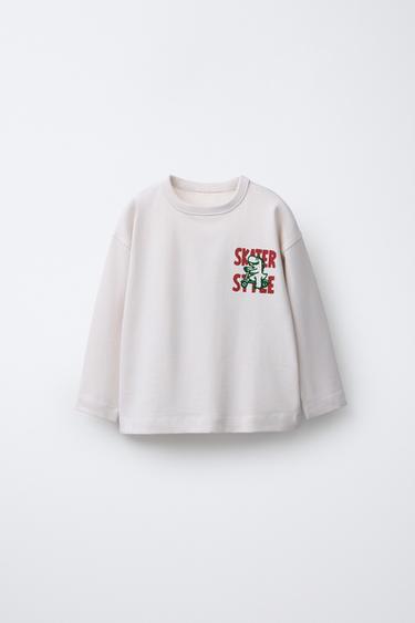 تيشرت حيوانات مخملية - جليدي الخاص بـ Zara