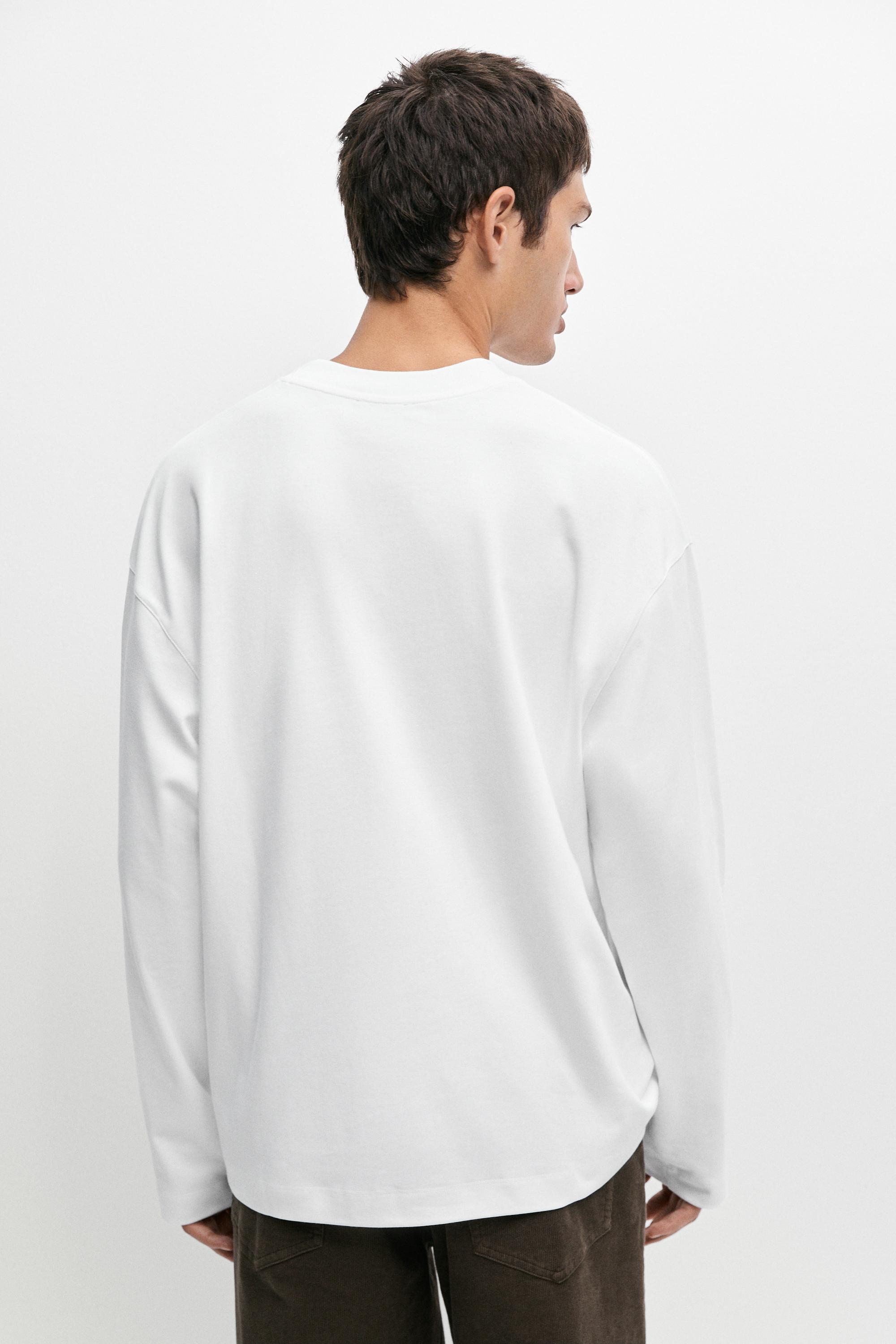 T-shirt boxy manches longues 100 % coton
