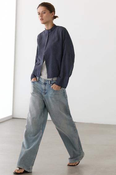 Bomber cuello mao detalle botones - Azul medio de Zara