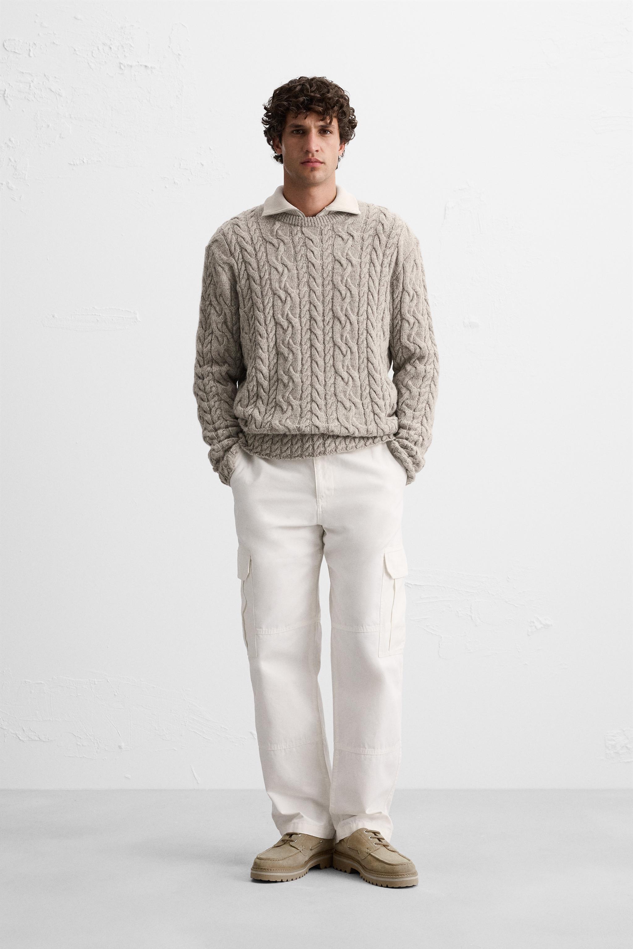 Zara Man 100% ExtraFine purchases Wool Grey Sweater L