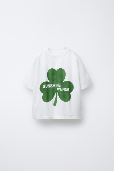 Zara HÔTEL MAGIQUE © X ZARA CLOVER T-SHIRT - Oyster-white