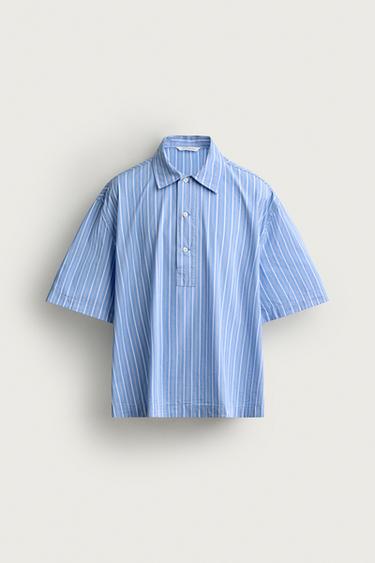 TOMATO PRINT POLO SHIRT — Blue / White 1
