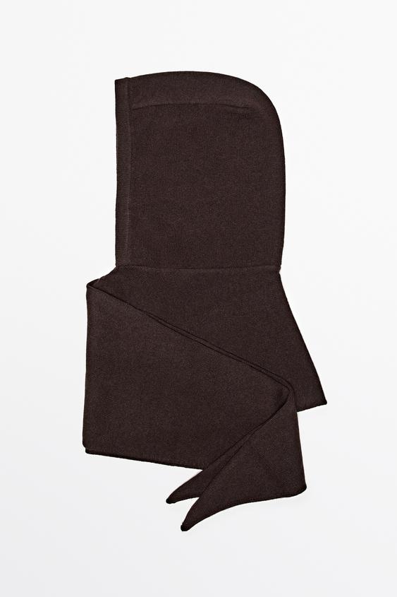 Zara 100% cashmere bandana balaclava - Brown - Image 0