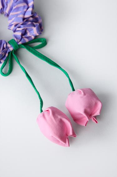 STRIPED TULIP SCRUNCHIE - Pink by Zara - Image 2