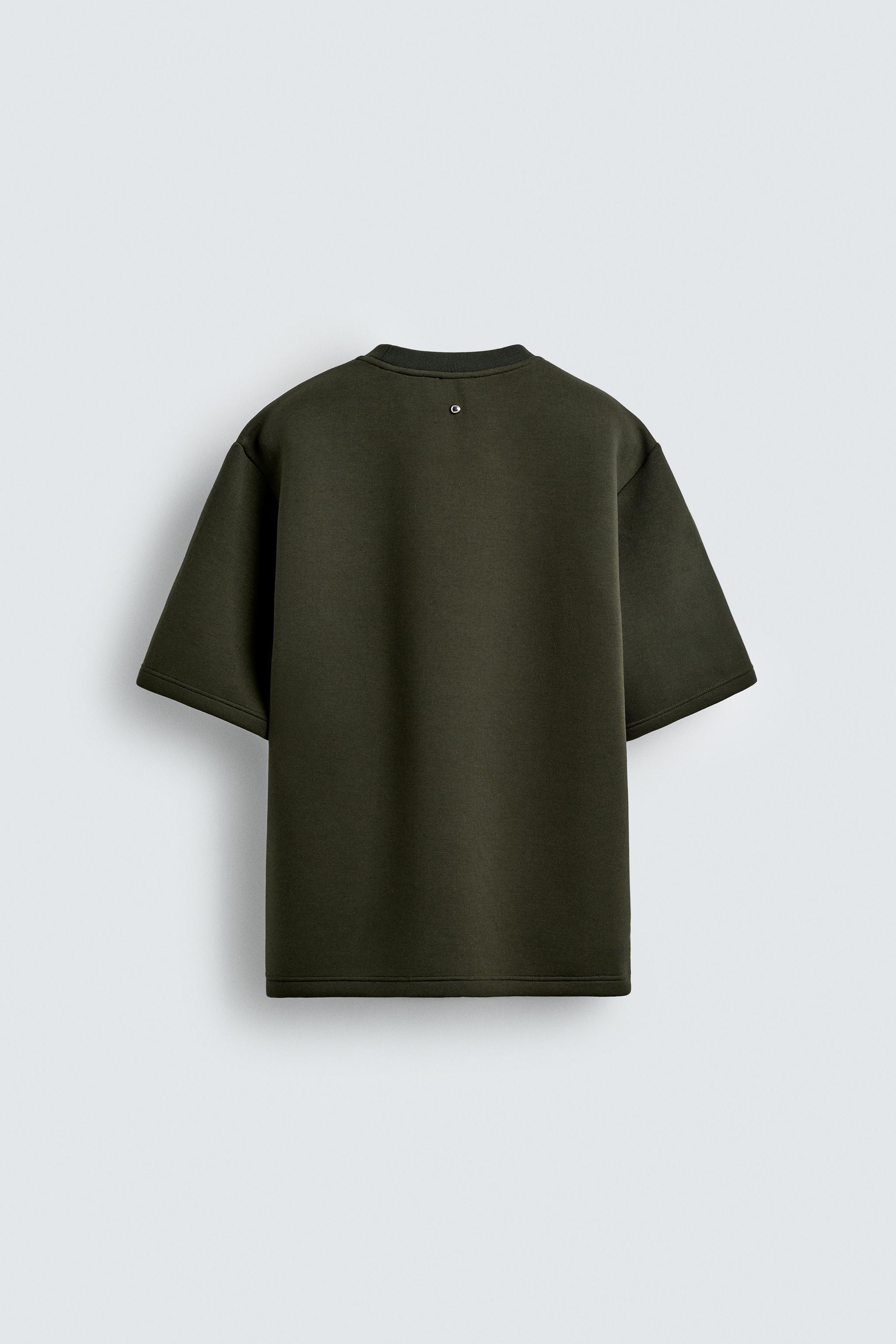 ゆえ NEOPRENE EFFECT STUD SWEATSHIRT - Dark green | ZARA United
