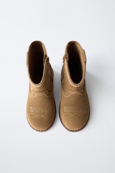 LEATHER COWBOY BOOTS - Brown by Zara - Image 3