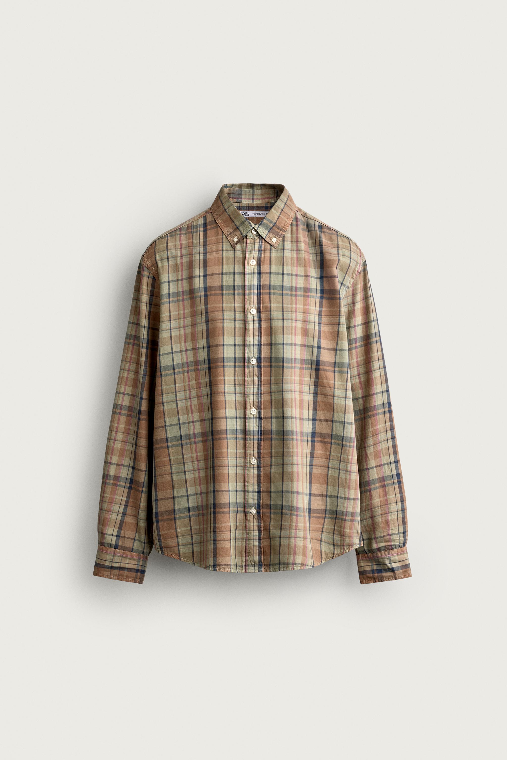 CHECKED REGULAR FIT SHIRT — Blue / Green