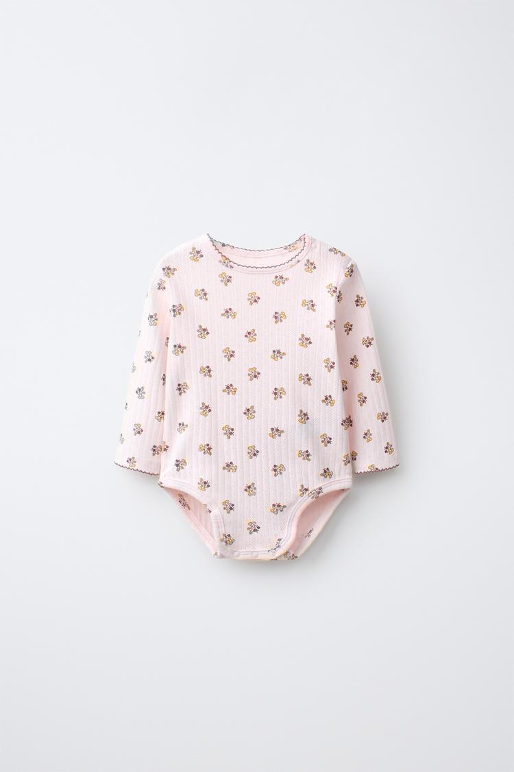 Conjunto de chaqueta, body y leggins de estampado floral 3