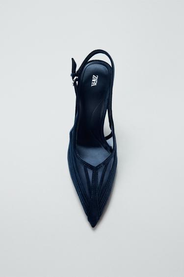 CHAUSSURES À TALONS COMBINÉS - Bleu de Zara