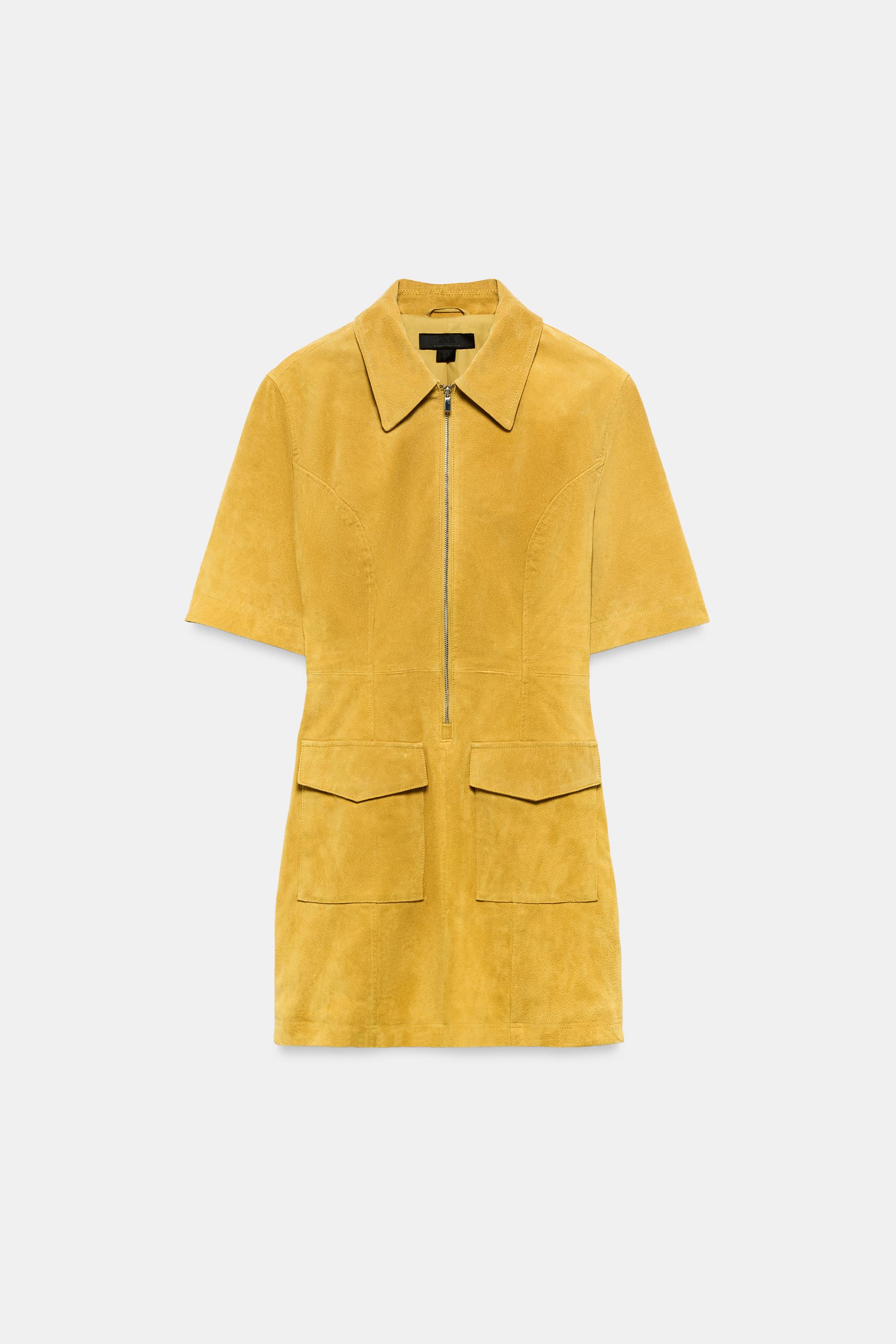 ROBE COURTE 100 % CUIR À FERMETURE ÉCLAIR