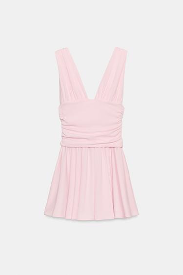 ROBE COURTE DRAPÉE - Rose pastel de Zara - Image 6