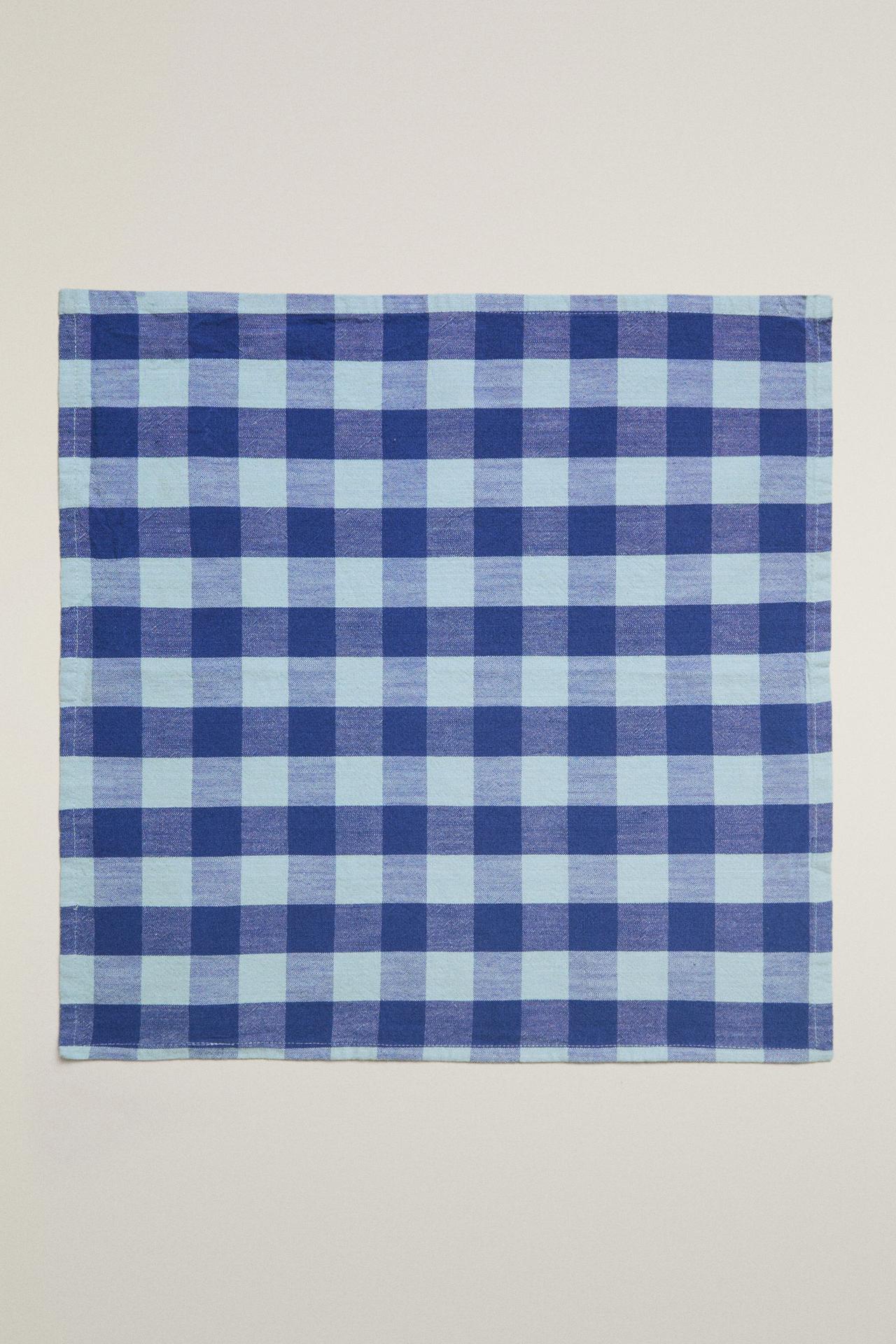 CHECKERED NAPKINS (PACK OF 2) — Blue