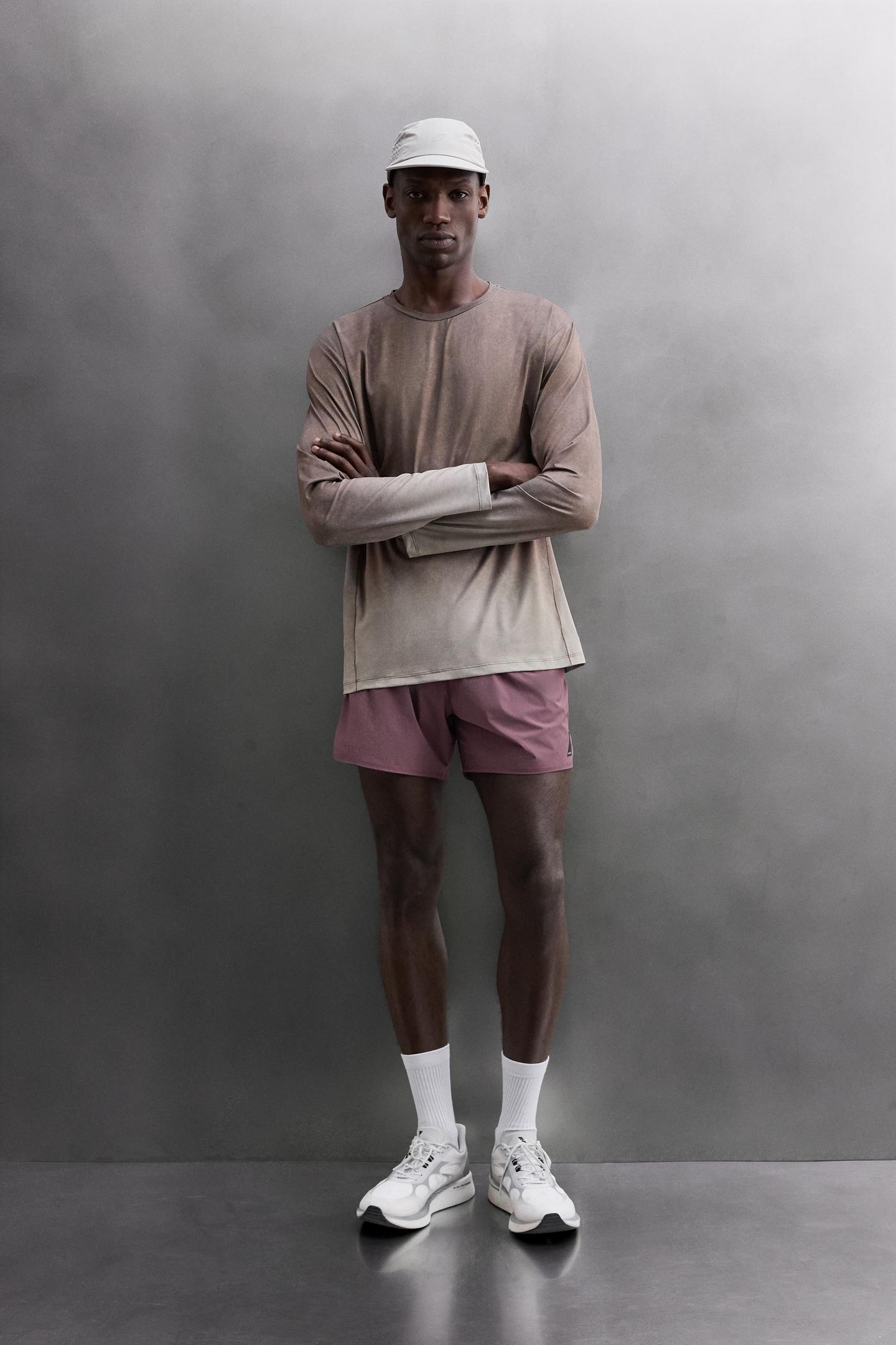 Мужская футболка Zara Gradient Technical Running, цвет: Бордовый — фото 1