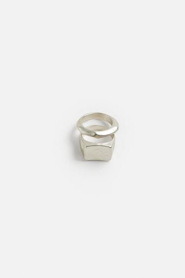 LOT DE 2 BAGUES MÉTALLIQUES COMBINÉES - Argent de Zara - Image 3