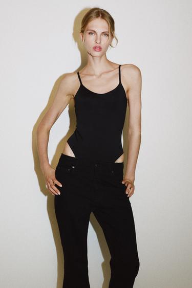 БОДИ ИЗ СМЕСОВОГО ПОЛИАМИДА — ЧЕРНЫЙ от Zara