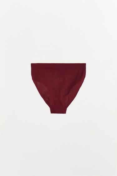 CULOTTE SANS COUTURE EN DENTELLE - Grenat de Zara - Image 4